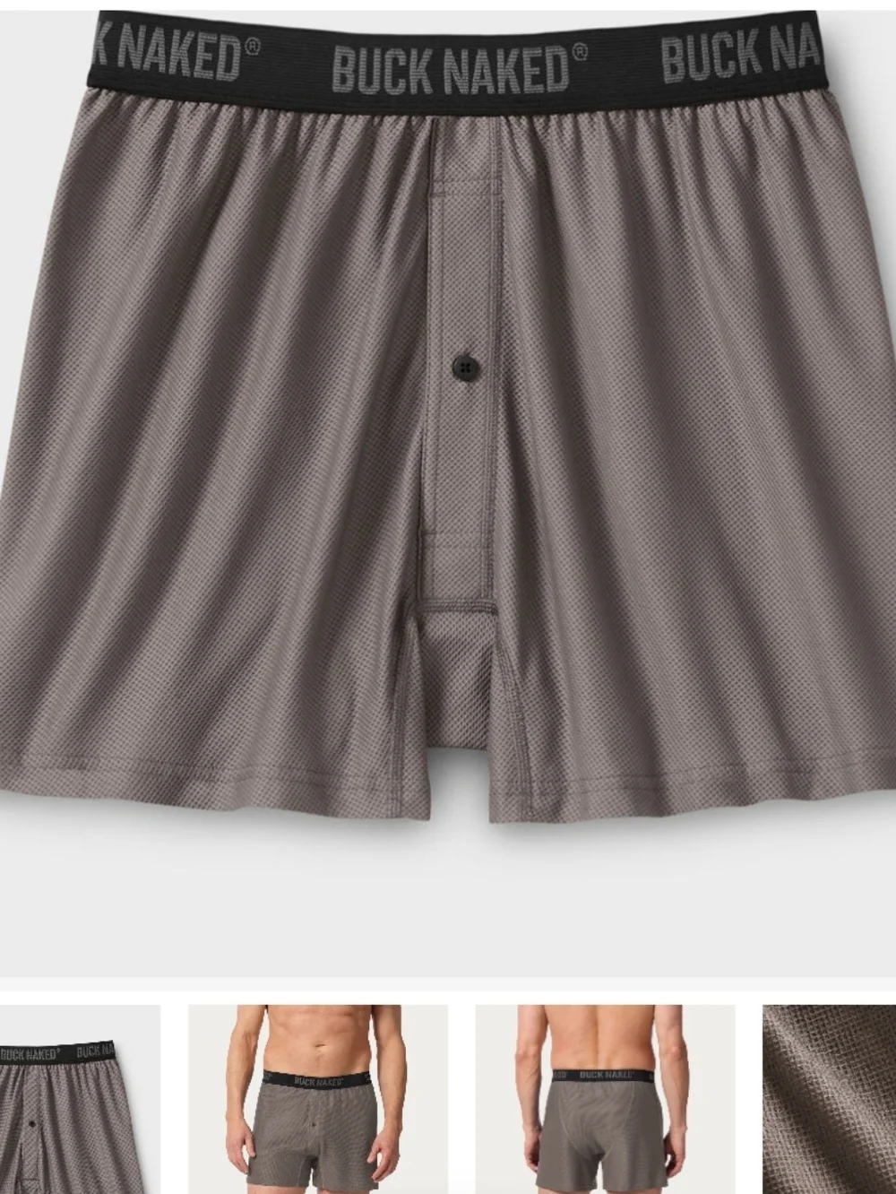 NWT Buck Naked Performance Boxers - Dark Gray